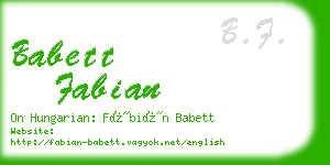 babett fabian business card